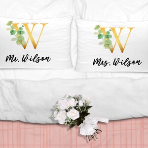 Gehäuse, erste Kissen, paar Kissen Kissenbezüge, Monogramm sein und ihn Fällen, Monogramm Kissen-, benutzerdefinierten Namenskissen, Kissen