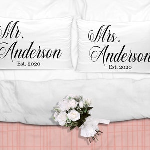 Personalized Pillowcase, Mr Mrs Pillowcase, Couple Pillowcase, Couples Pillow Cases, Pillowcase for Her, Couple Anniversary,