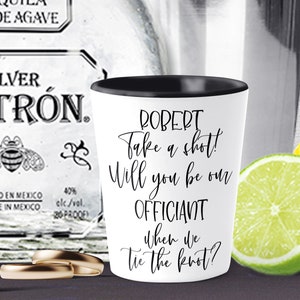 Wedding Officiant Proposal Shot Glass Officiant Gifts Proposal Box Custom Shot glass Gift for Wedding Officiant Proposal Ideas SH001