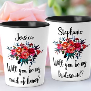 Asking Bridesmaid Gift, Custom Shot Glasses, Be My Bridesmaid, Bridal Party Gifts, Personalized Bridesmaid, Bridesmaid Thank You, SH022