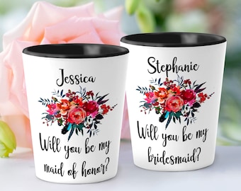 Asking Bridesmaid Gift, Custom Shot Glasses, Be My Bridesmaid, Bridal Party Gifts, Personalized Bridesmaid, Bridesmaid Thank You, SH022