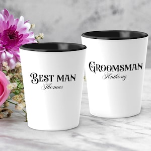 Personalized Groomsman or Best Man Proposal Shot Glasses Custom Name Shot Glass Groomsman Shot Glasses Groomsman Proposal SH084
