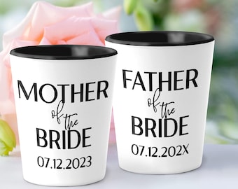 Vasos de chupito de cerámica para el padre de la novia y la madre de la novia. Regalos para los padres de la novia para la boda SH105