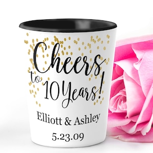 Personalized Anniversary Shot Glass, Shot Glass, Custom Shot Glasses, Ceramic Shot Glass, Cute Shot Glass, Wedding Shot Glasses, SH002