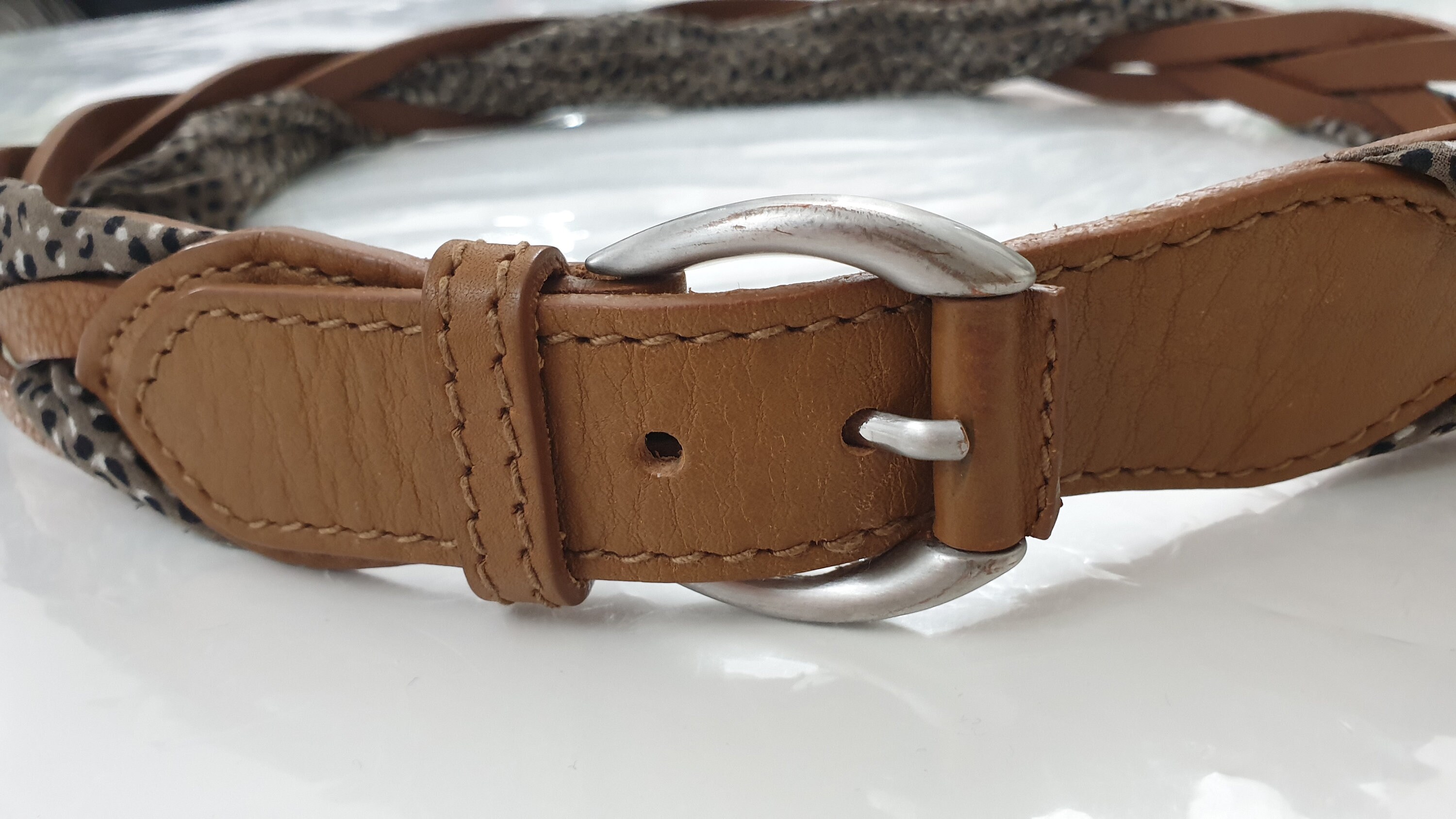 Marc Cain.  Belt Made in Germany. 40” total length leather Marc Cain black Gunmetal leather belt 85 N 3 made in Germany  main image 3