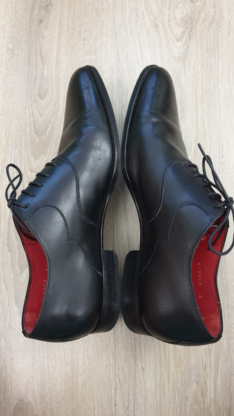 Finsbury Gamme latina blake welted luxury men's shoes,genuine leather,black color,size US-6, EU-39 image 7