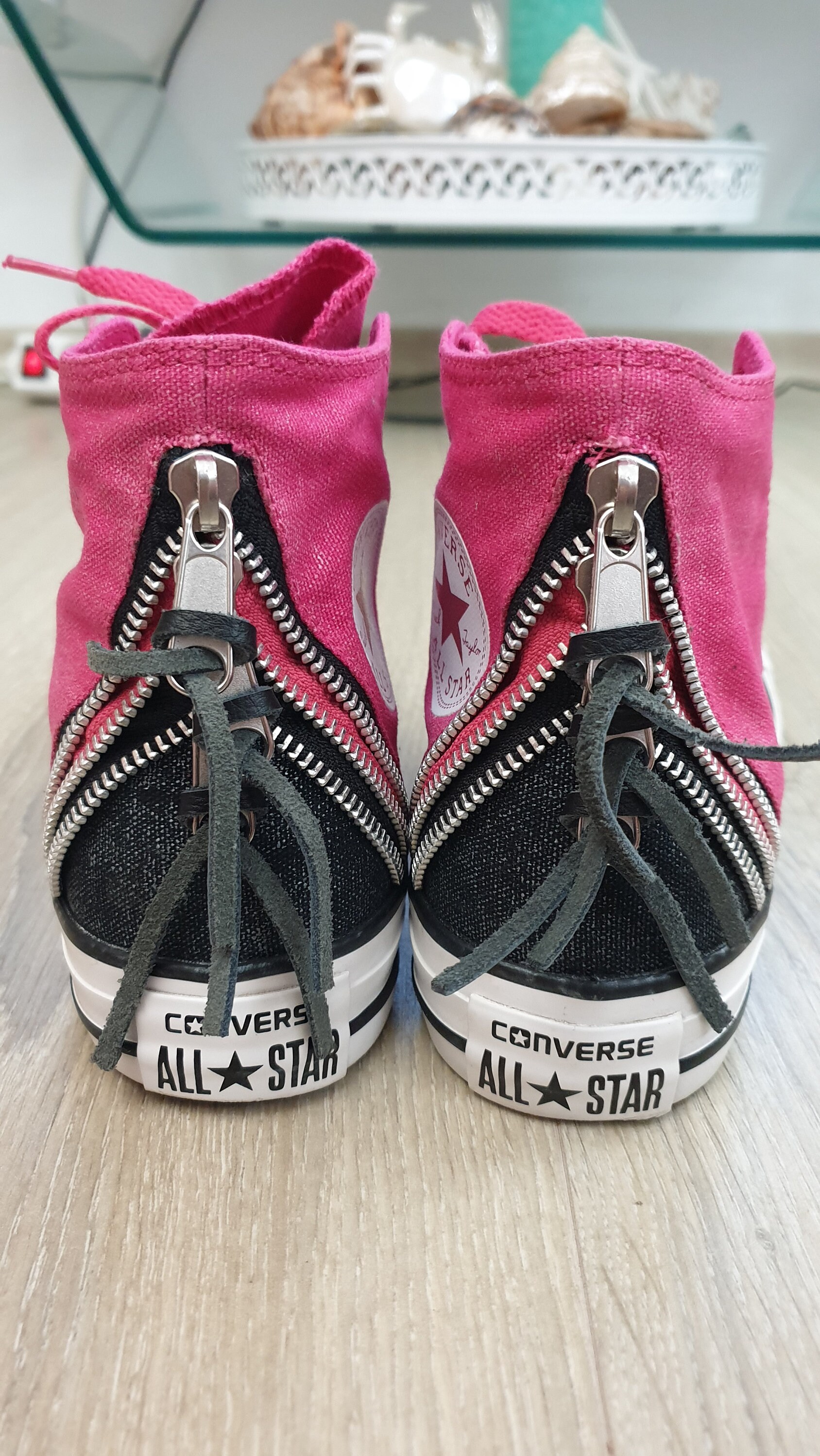 Converse All Star Made in Vietnam Beautiful High Top Sneakers pink Color Fabric With 3 Decor Zippers size EU 37 Etsy