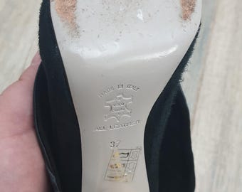 Escarpins Vintage Roberto Rinaldi En Cuir Serpent Beige - Taille 39.5 - Attache Cheville - Occasion Très Bon état