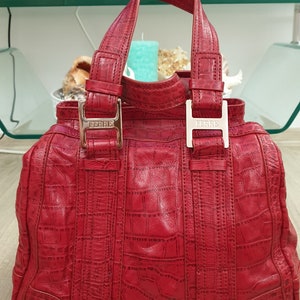 Ferre linea Magnolia luxury cow leather women&#39;s handbag,color red,size medium