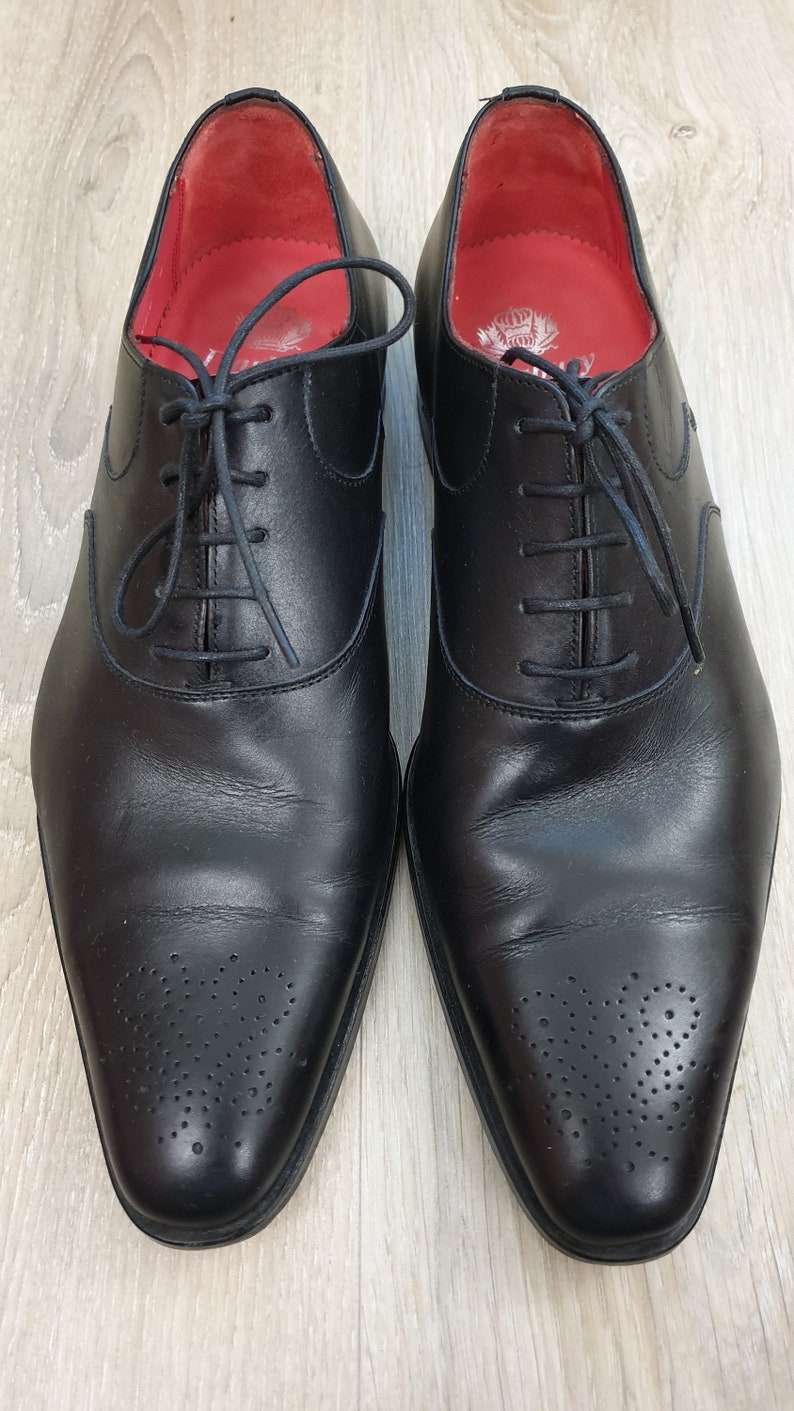 Finsbury Gamme latina blake welted luxury men's shoes,genuine leather,black color,size US-6, EU-39 image 9