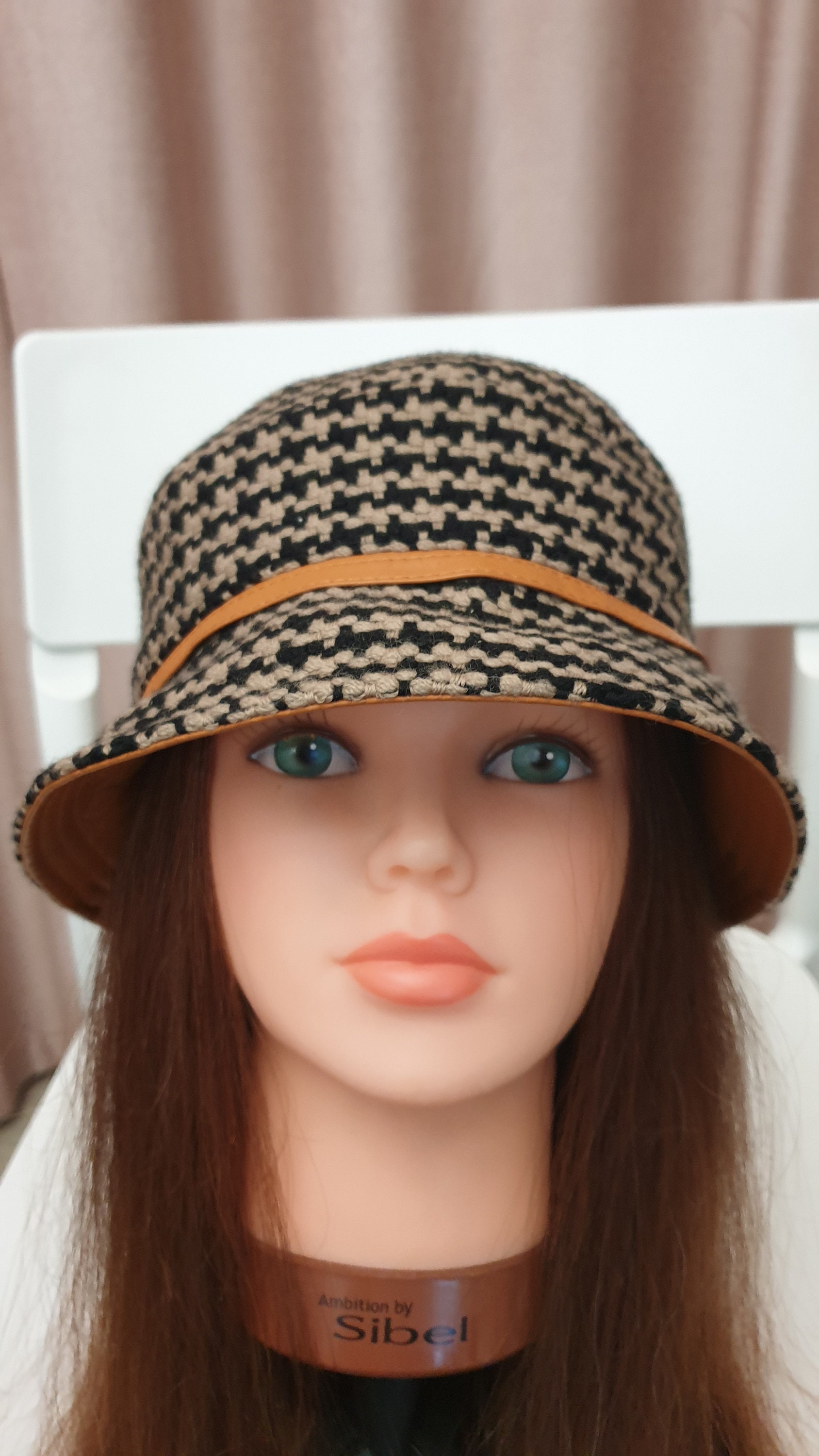 Chapeau Femme Vintage Platania - Gris Deux Tons - Fabriqué En Italie - Taille Unique