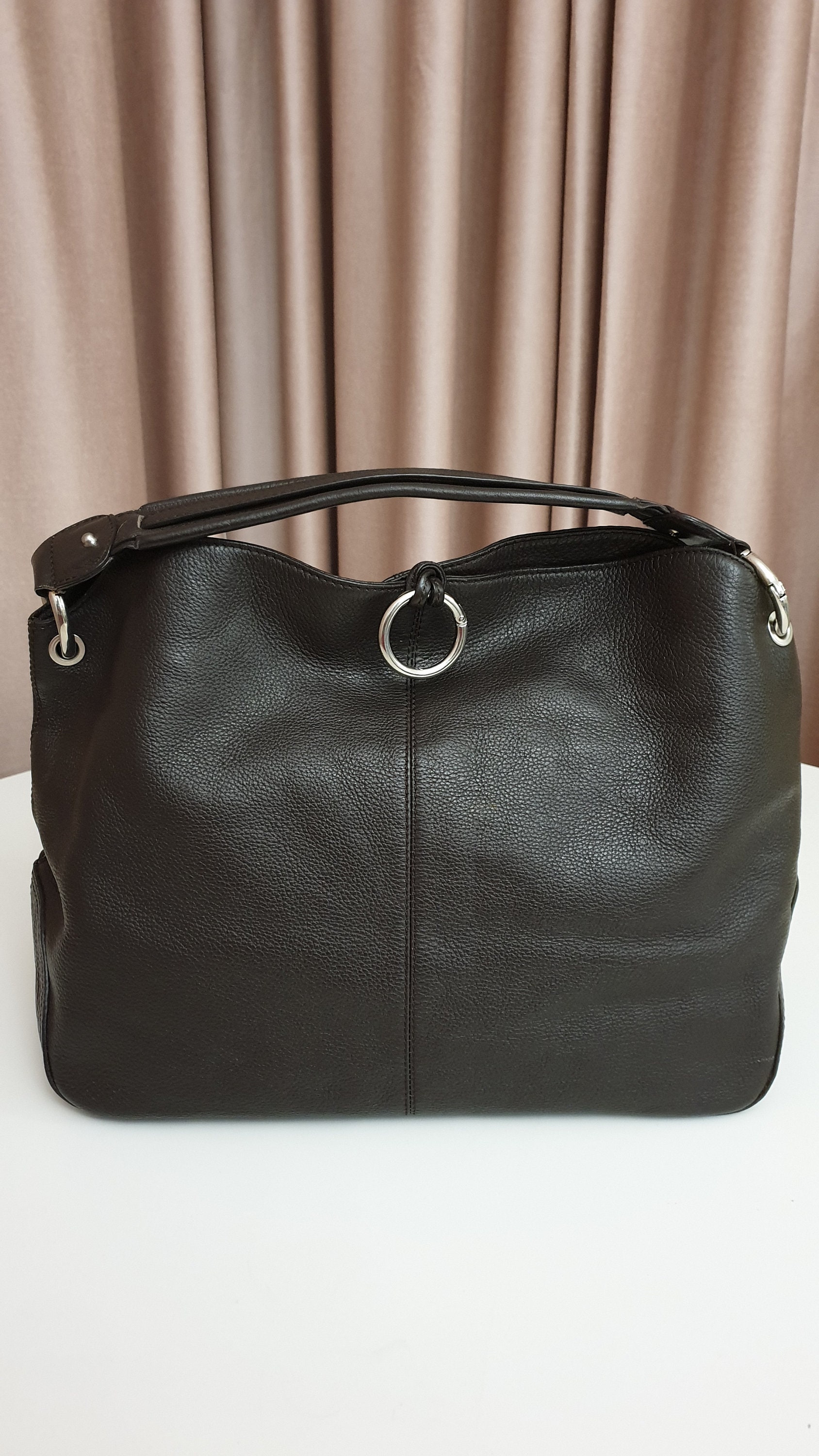 Escada sport high quality woman's genuine leather tote bag,color brown,size big