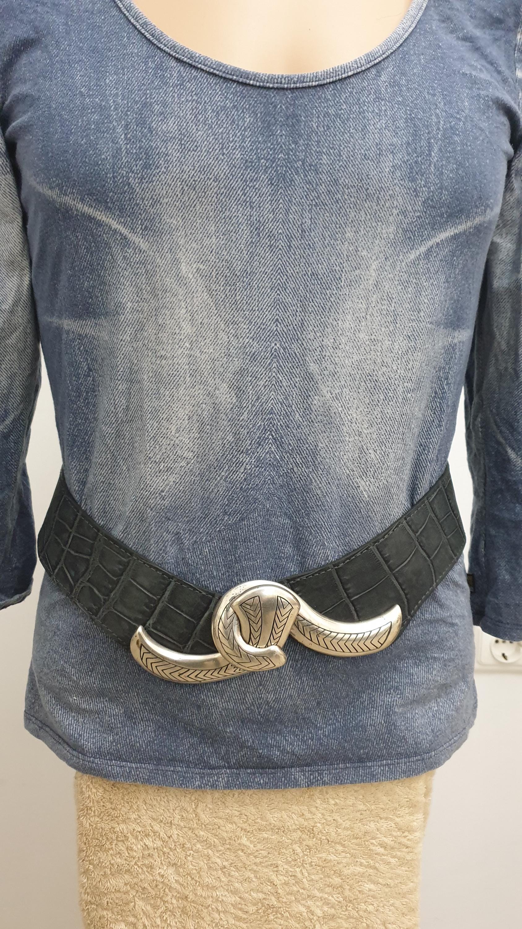 Quelli Della Pelle Handmade Italian Leather & Silver Belt With Intricate Detaili Quelli Della Pelle Hand Made in Bellagio Italy Wide Genuine  main image 3