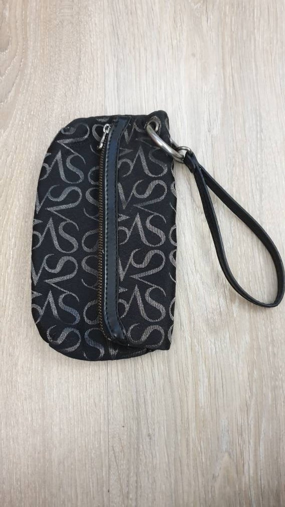 Simply Vera Vera Wang Vintage Wristlet fabric With Logo Print and Genuine Leather. Etsy UK