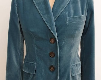 Sonia Bogner superb vintage women&#39;s jacket,RARE, extremely soft,gorgeous sea blue color.size D-38, US-8,