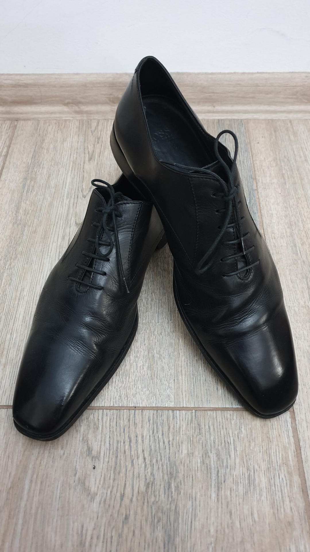 Hugo Boss Men’s Black Leather Dress Shoes Made in Italy Size 10.5 HUGO Hugo Boss Italian Made Black Leather Dress Shoes Men main image 3