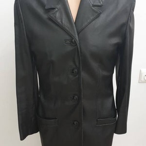 Versus Gianni Versace made in Italy,RARE,top luxury vintage women&#39;s jacket,very soft genuine leather black color,ittierre size28/42 ( M )