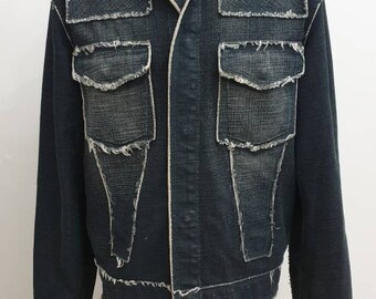 JPG made in Italy,Jean-Paul Gaultier jean&#39;s denim biker jacket,unisex,modele exclusif fabrique parneores.size It-48