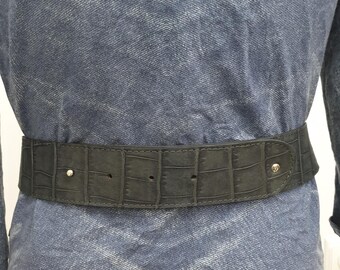 Quelli Della Pelle Handmade Leather Belt - Bellagio Italy 32 / 105 Quelli Della Pelle Hand Made in Bellagio Italy Wide Genuine  main image 4