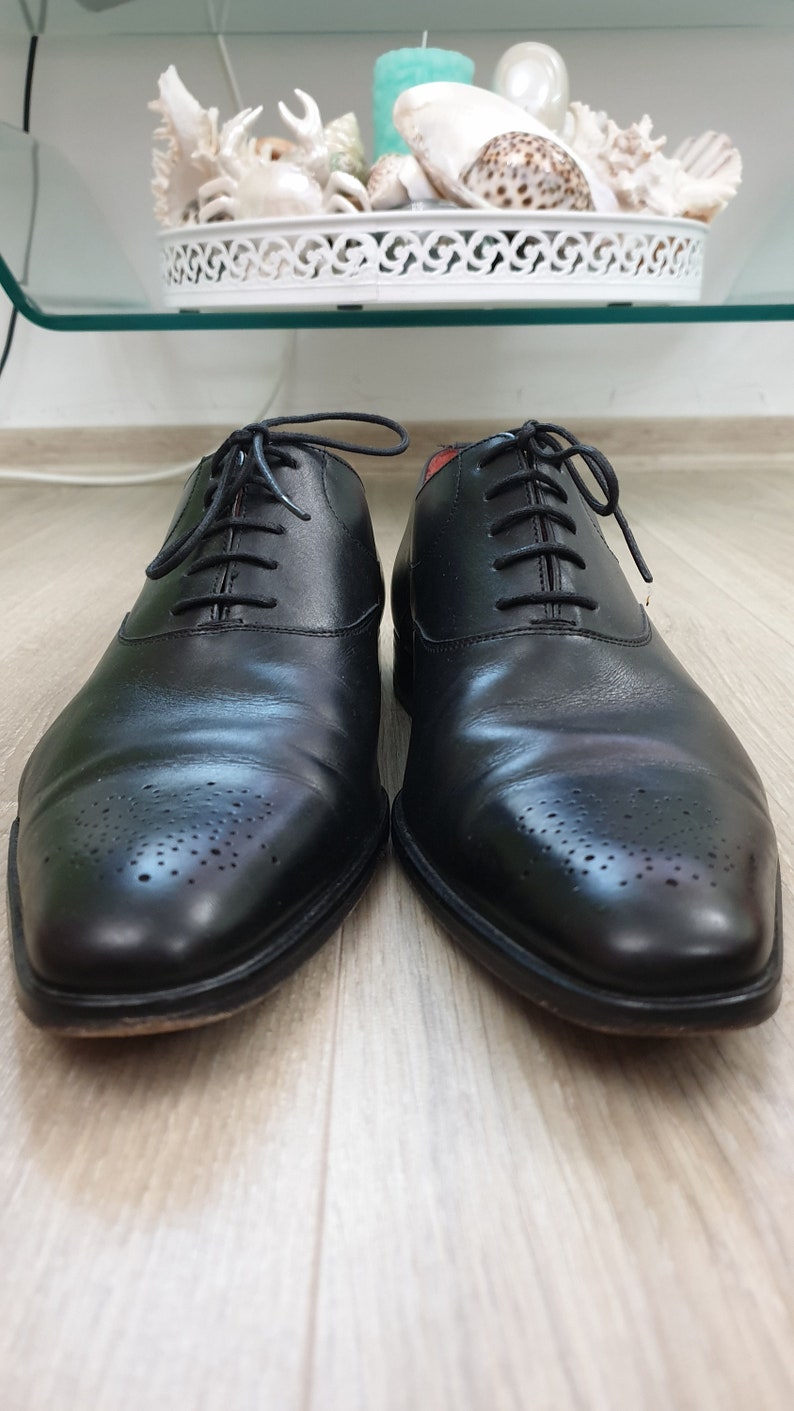 Finsbury Gamme latina blake welted luxury men's shoes,genuine leather,black color,size US-6, EU-39 image 10