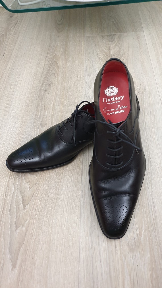 Finsbury Gamme latina blake welted luxury men's shoes,genuine leather,black color,size US-6, EU-39