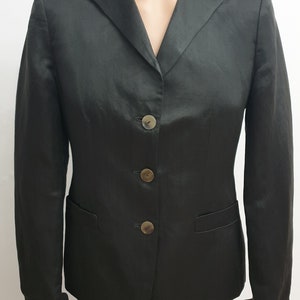 Antonio Fusco Milano made in Italy top luxury women&#39;s jacket,linen/silk,color black,size I-44