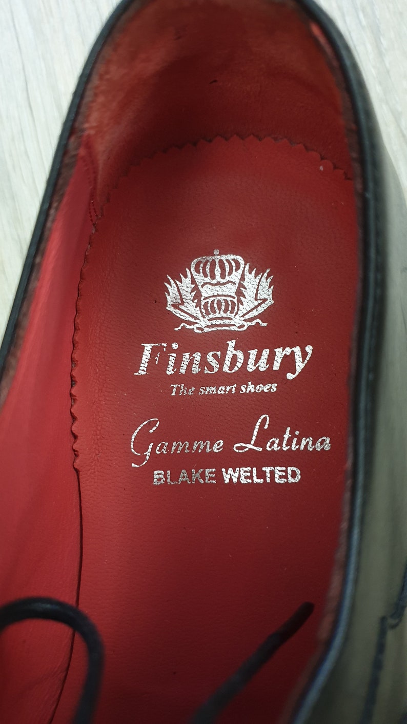 Finsbury Gamme latina blake welted luxury men's shoes,genuine leather,black color,size US-6, EU-39 image 4