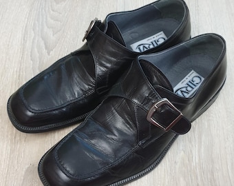 Zapatos de piel auténtica de lujo para hombre Girvi fabricados en Italia, color negro, talla EU-40/40.5