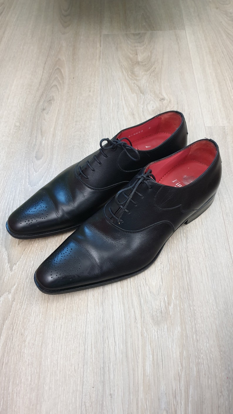 Finsbury Gamme latina blake welted luxury men's shoes,genuine leather,black color,size US-6, EU-39 image 2
