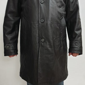 Joop ! fabriqué en Italie, manteau/veste longue de luxe en cuir véritable très doux pour hommes, couleur noire, taille IT-54 environ US-XXL