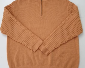Bogner luxury men's knitted sweater, orange 100% virgin wool,size 58 us-3xl