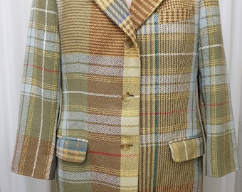 Daks Signature limited edition RARE made in Great Britain superb pure silk women&#39;s jacket,beautiful colorful design.size GB-16, D-42, F-44