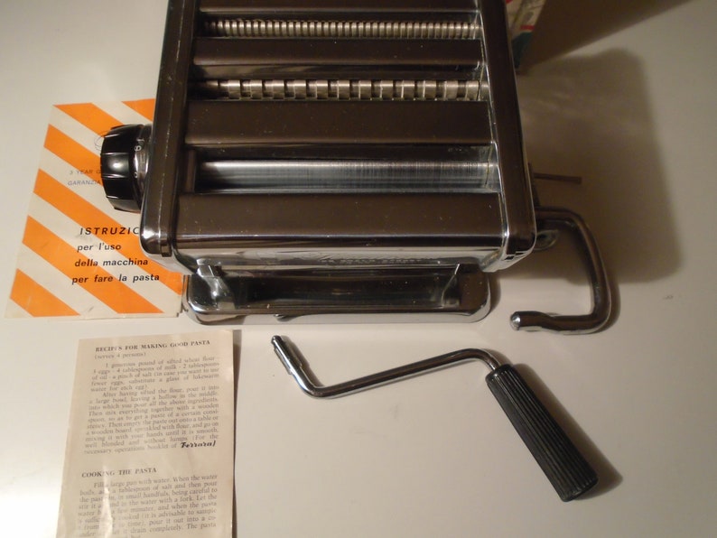 ferrara italian noodle machine vintage chrome finish complete
