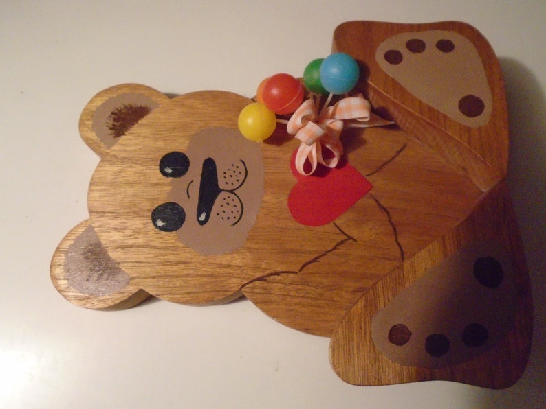 wood party bear 11/'/' tall pre owned clean made in usa clean