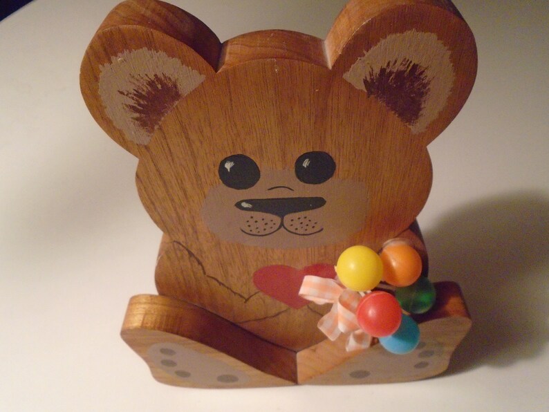 wood party bear 11/'/' tall pre owned clean made in usa clean