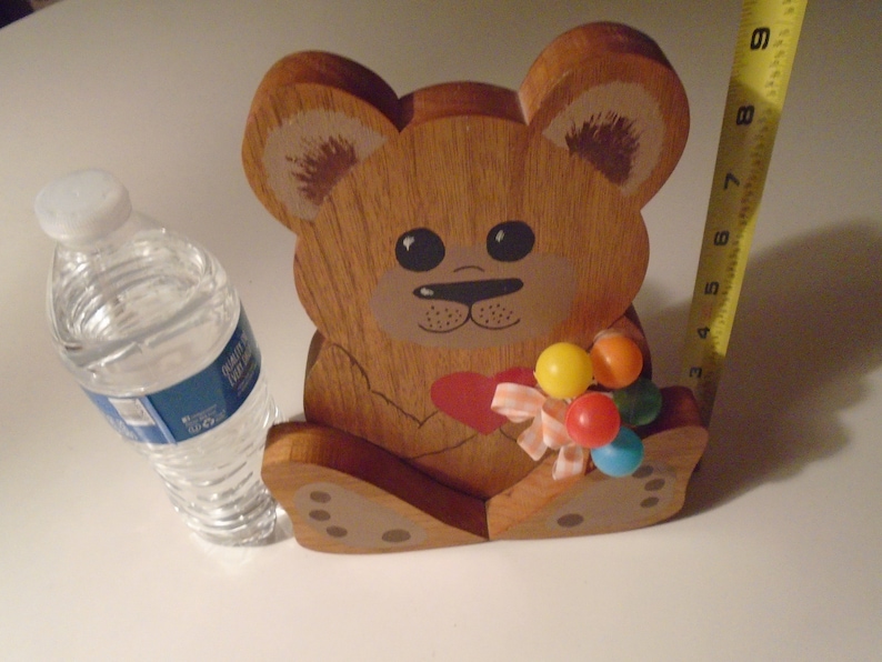 wood party bear 11/'/' tall pre owned clean made in usa clean