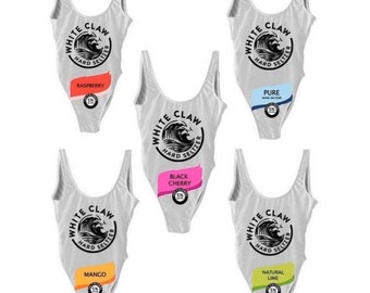 white claw one piece bathing suit