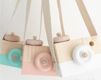 wooden baby camera
