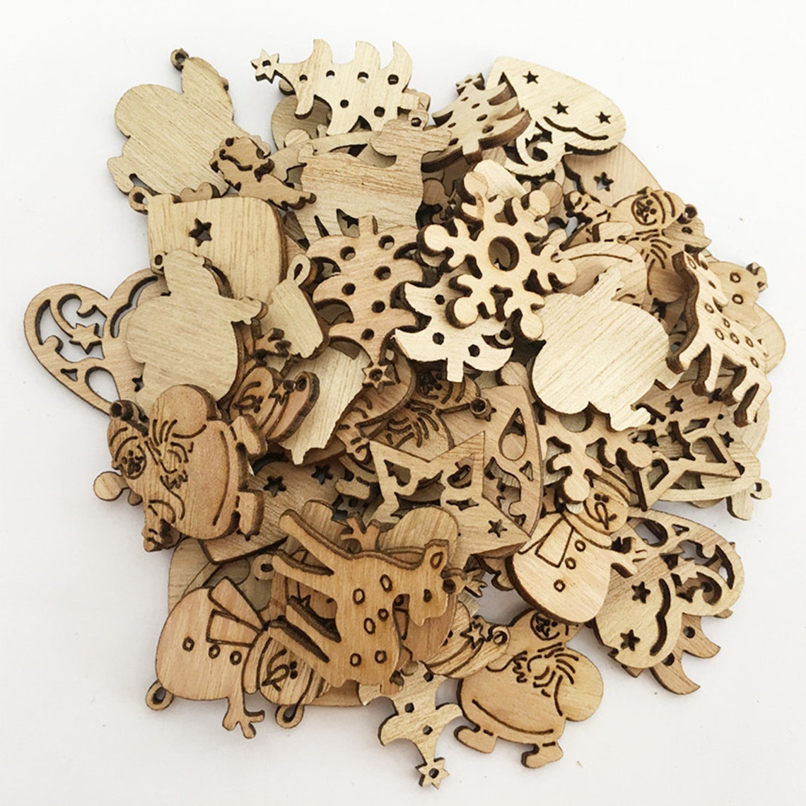 50pcs Christmas Wood Chips Christmas DecorationChristmas  Etsy