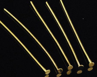 1pack Gold Flat-bottomed Needle ,Flat-headed Needle ,T-shaped Needle , Accessory Pin , Beaded Jewelry Accessories , Jewelry Store Supplies