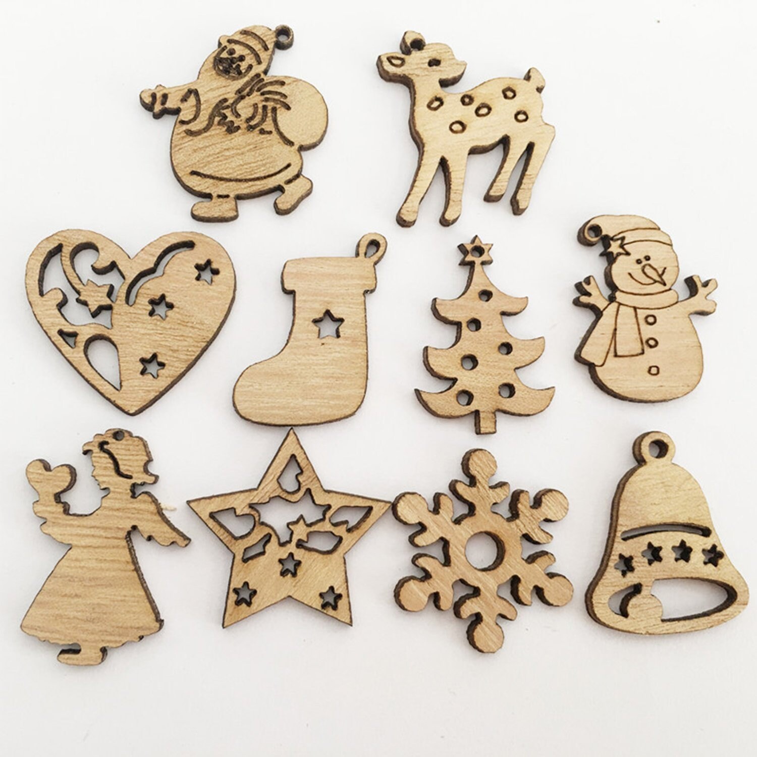 50pcs Christmas Wood Chips Christmas DecorationChristmas  Etsy