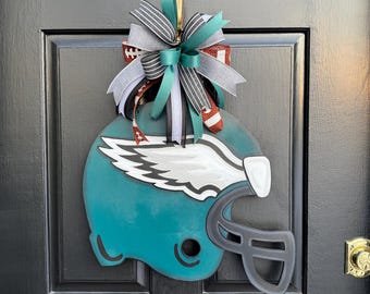 Philadelphia Eagles Door Hanger/ Philadelphia Eagles Hand-painted Wreath/ Football Helmet/ Gift Idea!/ Father’s Day Gift/ Ready to Ship!