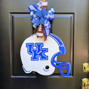 University of Kentucky Football Wreath/Univ of Kentucky Door Hanger/ UK Football Helmet/ Kentucky Wildcats/ UK Tailgate/ UK Dorm/Gift Idea