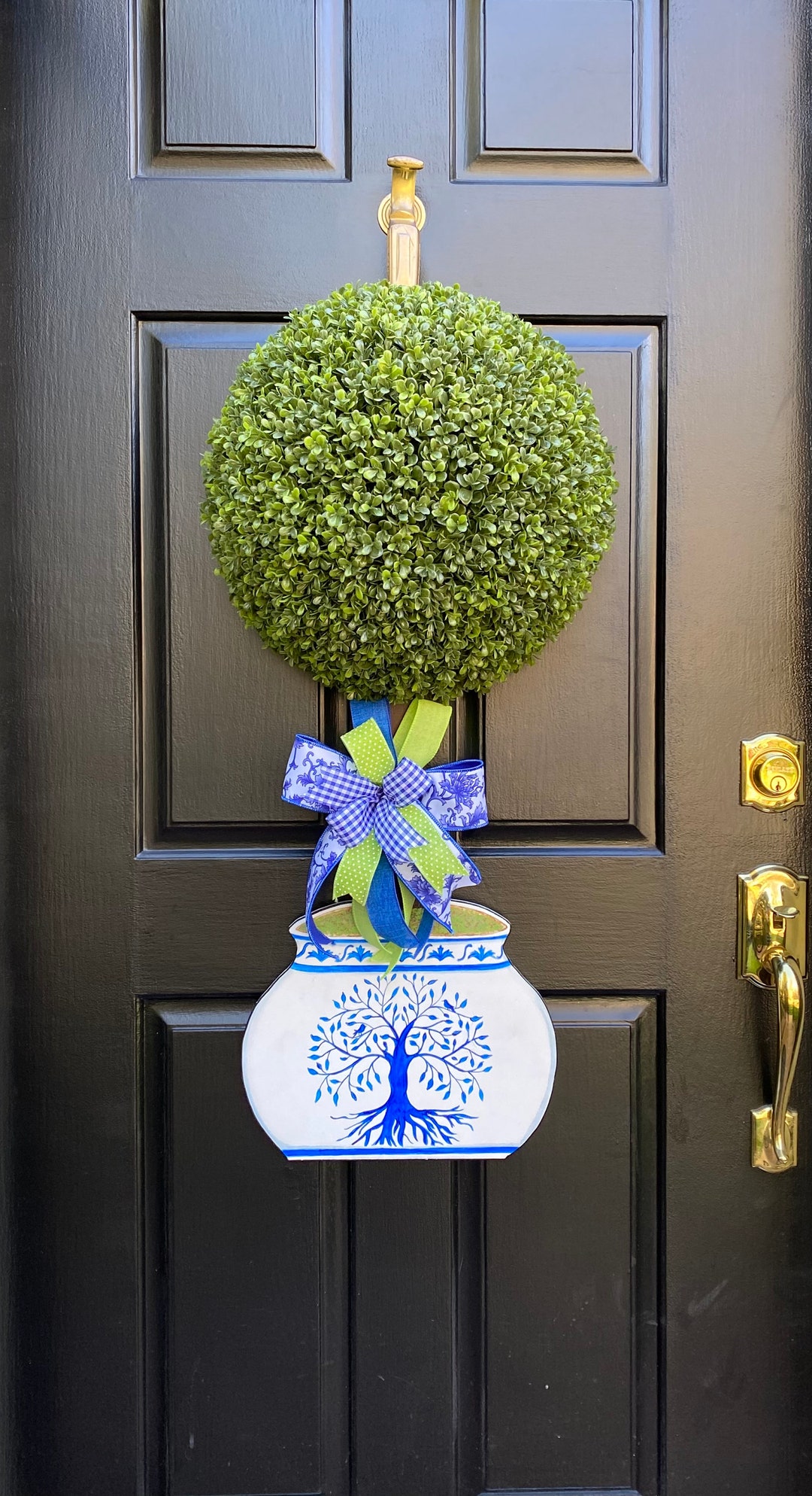 Extra Large Topiary/ Hand Painted Topiary/door Hanger/all Seasons Door