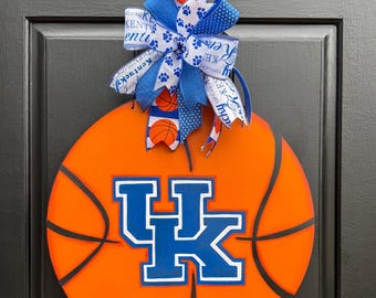 University of Kentucky/ UK Basketball Wreath/ UK Door Hanger/ Kentucky Wildcats/ Double Doors/ Gift Idea/ Dorm Decor/ Father’s Day Gift!