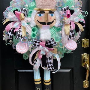 Pastel Nutcracker Wreath/ **Ask About CHEAPER SHIPPING!/ Christmas Nutcracker Wreath/Nutcracker Decor/ Gift Idea/ Ready To Ship!