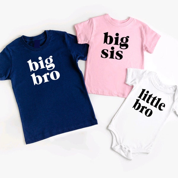 Sibling Shirt Set, Big Brother, Big Sister, Little Brother, Little Sister, Family Baby Announcement, Oldest Middle Youngest, Family Matching