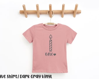 Girls First Birthday Shirt: 'One' Candle Outfit
