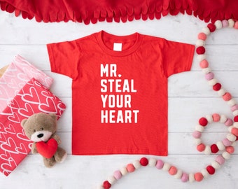 Mr. Steal Your Heart Kids Valentines Shirt