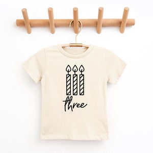 Third Birthday Shirt, 3rd Birthday Shirt, Three Years Old, Three Candles, Girls Birthday Shirt, Boys Birthday Shirt, Three
